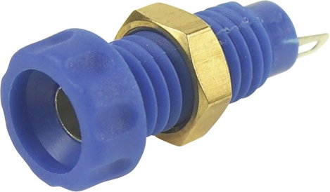Labor csatlakozóaljzat, beépíthető, függőleges 4 mm, kék Cliff CL1456A