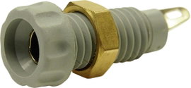 Labor csatlakozóaljzat, beépíthető, függőleges 4 mm, szürke Cliff CL1458A