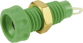 Labor csatlakozóaljzat, beépíthető, függőleges 4 mm, zöld Cliff CL1460A
