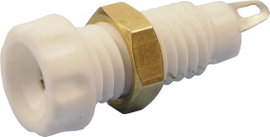 Labor csatlakozóaljzat, beépíthető, függőleges 4 mm, fehér Cliff CL1464A
