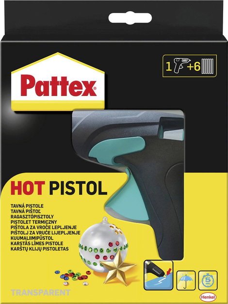 Pattex melegragsztó pisztoly 7 részes készlet PXP12 24/70 W 11 mm