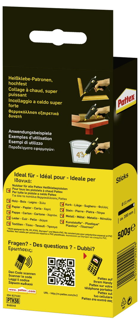 Pattex PTK56 átlátszó ragasztórúd 11 mm 500g 2. kép