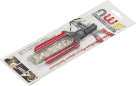 Érvéghüvely krimpelő fogó, préselő fogó, 150db érvéghüvellyel 0.5 - 2.5 mm² NWS 143-TS