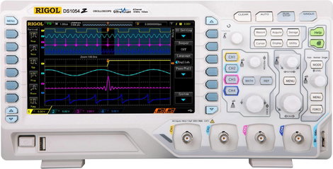 Digitális oszcilloszkóp 50 MHz 4 csatornás 1 GSa/mp 24 Mpts 8 bit digitális memória (DSO) Rigol DS10