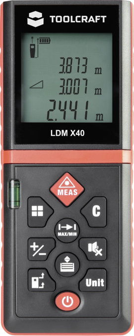 Lézeres távolságmérő max. 40 m, Toolcraft LDM X40