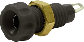 Labor csatlakozóaljzat, beépíthető, függőleges 4 mm, fekete Cliff CL1450A