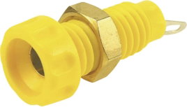 Labor csatlakozóaljzat, beépíthető, függőleges 4 mm, sárga Cliff CL1454A