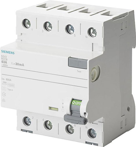 FI védőkapcsoló 4 pólusú 40 A 0,03 A 400 V, Siemens 5SV3344-6