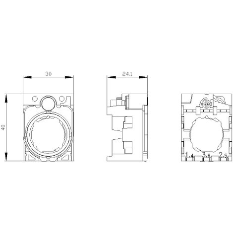 Siemens 3SU1500-0AA10-0AA0 Tartó 3 részes (Sz x Ma) 30 mm x 40 mm Szürke, Fekete 1 db 2. kép