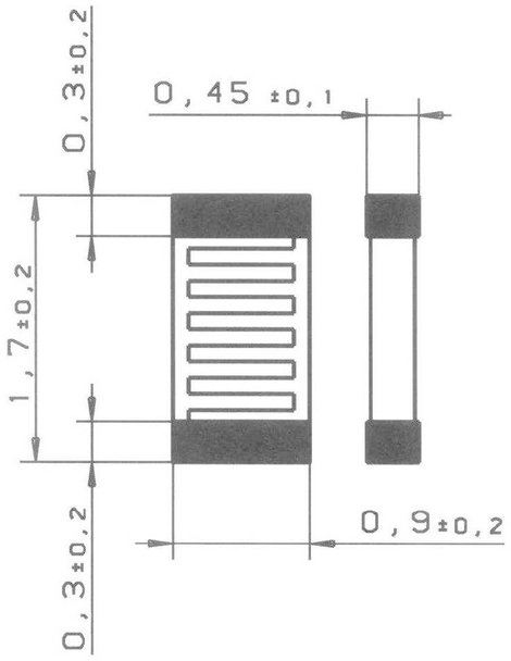 Hőmérséklet szenzor SMD 0603 V PT 1000 2. kép