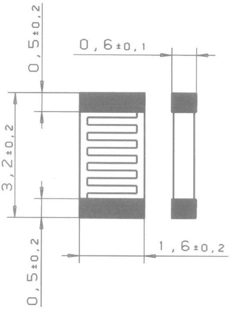 Hőmérséklet szenzor SMD 1206 PT100 2. kép