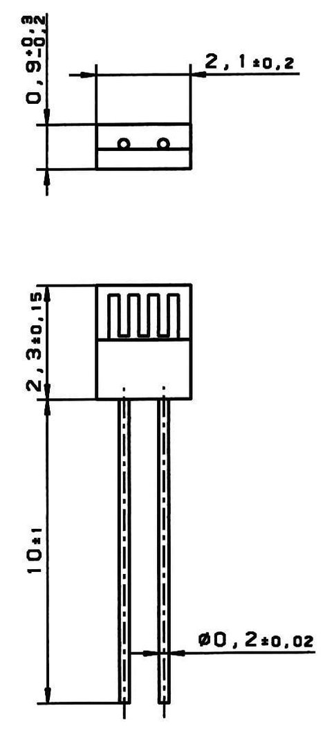Huzalos platina hőmérséklet érzékelő M222 PT1000 1/3 DIN 2. kép