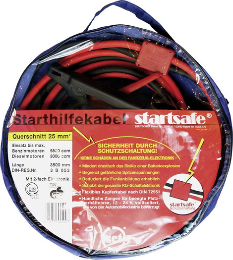 Indítókábel, bikakábel 25 mm² 3,5 m, réz, SET SKS25 2. kép