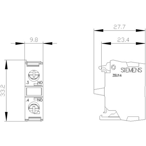 Siemens 3SU1400-1AA10-1BA0 Érintkező modul 1 záró 500 V 1 db 3. kép