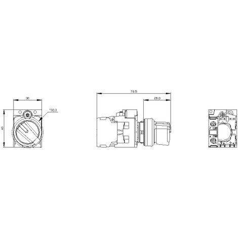 Siemens 3SU11502BF601BA0 3SU1150-2BF60-1BA0 Forgó kapcsoló Fém előlapi gyűrű, magasfényű Fekete, Feh 3. kép