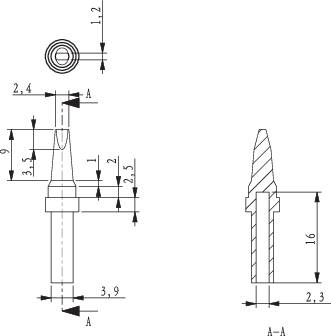 Forrasztóhegy Véső forma TOOLCRAFT HF-2,4MF Hegy méret 2.4 mm Csúcs hossza 17 mm Tartalom, tartalmi 2. kép