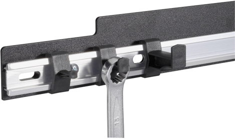 Csillagkulcs-villáskulcs tartó akasztós alumínium léc, 435 mm x 48 mm, Toolcraft 886892 3. kép