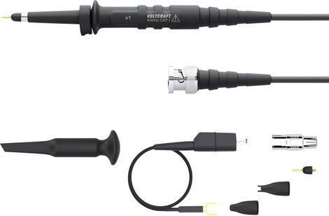Oszcilloszkóp mérőfej készlet 25 MHz 1:1 400 V, Voltcraft PP-320