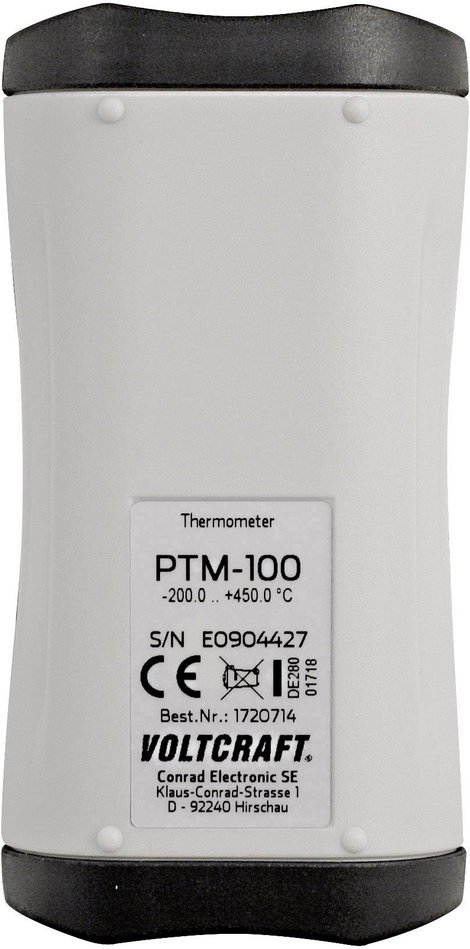 VOLTCRAFT PTM-100 Hőmérséklet mérőműszer -200 - 450 °C Érzékelő típus Pt1000 IP65 Kalibrált: Gyári s 4. kép