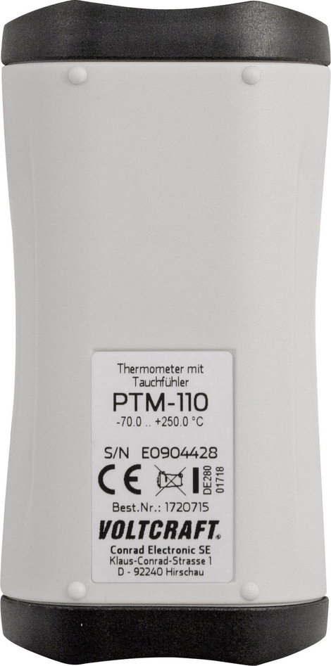 VOLTCRAFT PTM-110 Hőmérséklet mérőműszer -70 - 250 °C Érzékelő típus Pt1000 IP65 Kalibrált: Gyári st 3. kép