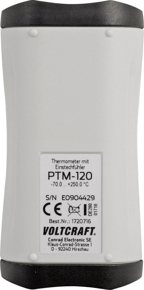 VOLTCRAFT PTM-120 Hőmérséklet mérőműszer -70 - 250 °C Érzékelő típus Pt1000 IP65 Kalibrált: Gyári st 4. kép
