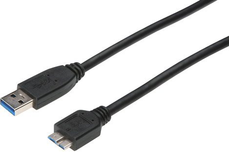 USB kábel A/mikro B, 1 m, fekete AK-112339