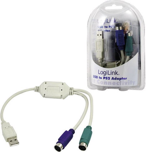 USB - PS2 átalakító, adapterkábel, 20 cm 2. kép