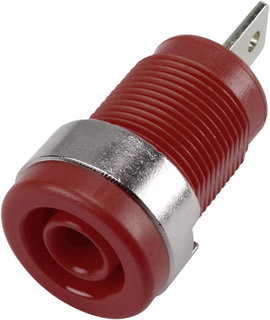 Biztonsági labor alj Alj, beépíthető, függőleges Tű átmérő: 4 mm Piros TRU COMPONENTS 6239C26DN 1 db