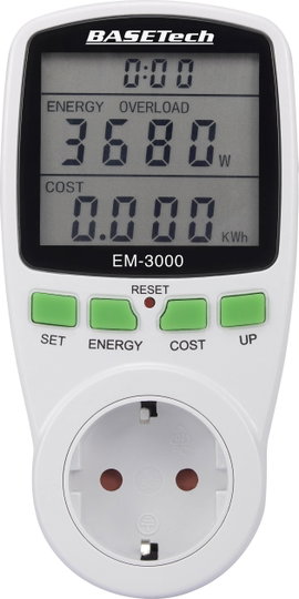 Energiafogyasztás mérő költség előrejelzéssel, Basetech EM-3000