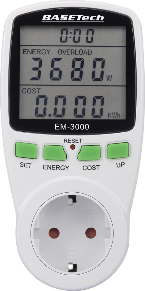 Energiafogyasztás mérő költség előrejelzéssel, Basetech EM-3000