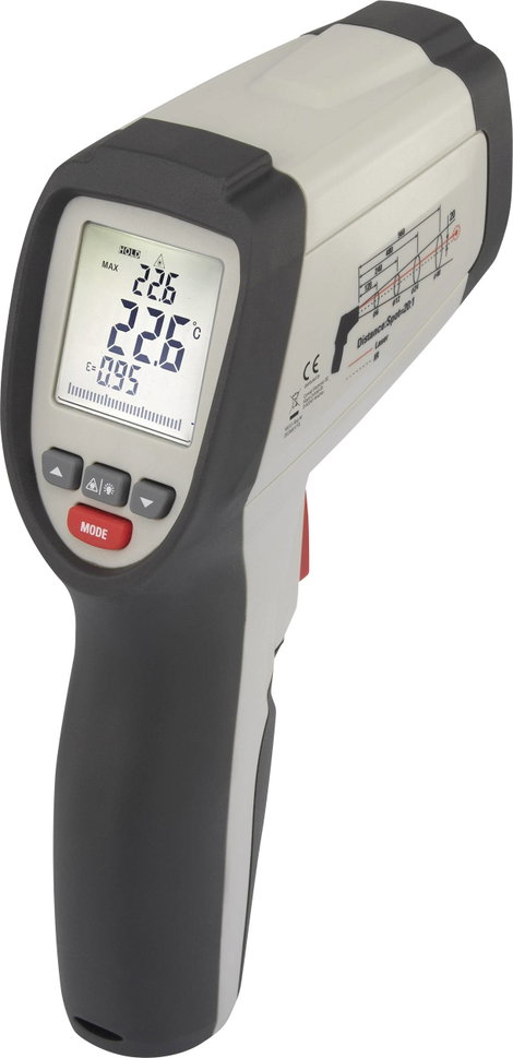 Infra hőmérő pisztoly, távhőmérő körlézeres célzóval 20:1 optikával -40...+800°C, Voltcraft IR 800-2 5. kép