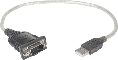USB - RS232 átalakító 0,45 m 1x D-SUB dugó 9 pól. - 1x USB 1.1 dugó A, Manhattan 982417 3. kép