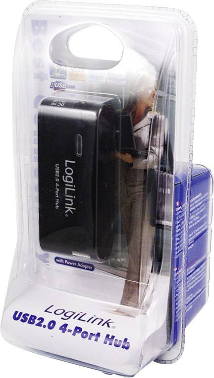 4 portos USB HUB, fekete, LogiLink 3. kép