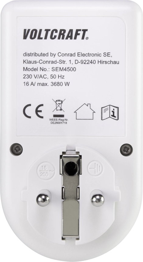 Konnektoros energiafogyasztás mérő, Voltcraft SEM4500 3. kép