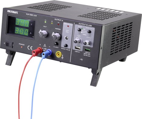Szabályozható labortápegység 0 - 30 V 0,01 - 3 A 123 W OVP, 3x kimenet, VOLTCRAFT VLP-1303 USB 4. kép
