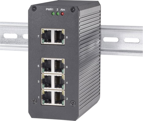 Ipari hálózati switch kalapsínre, 8 port, 12 VDC, Renkforce GSHS800