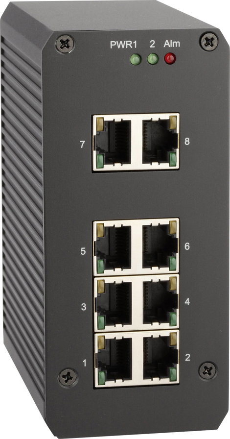 Ipari hálózati switch kalapsínre, 8 port, 12 VDC, Renkforce GSHS800 2. kép