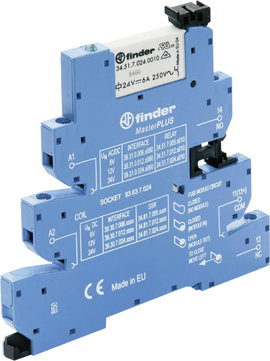Finder 39.31.0.006.0060 Csatoló relé 6 V/DC, 6 V/AC 6 A 1 váltó 1 db