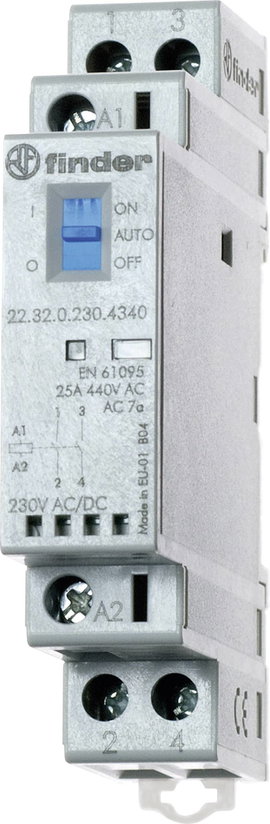 Finder 22.32.0.024.1440 Védő 2 nitó 24 V/DC, 24 V/AC 25 A 1 db