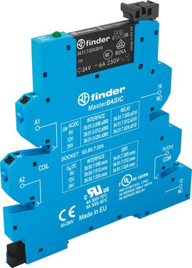 Finder 39.01.0.012.0060 Csatoló relé 12 V/DC, 12 V/AC 6 A 1 váltó 1 db