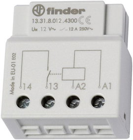 Besüllyeszthető kapcsoló relé 1 záró 12 V/AC 12 A, Finder 13.31.8.012.4300