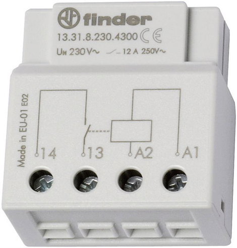 Falba süllyeszthatő relé 1 záró 230 V/AC 12 A, Finder 13.31.8.230.4300
