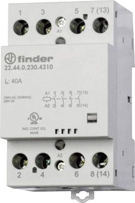 Finder 22.44.0.230.4310 Védő 4 záró 230 V/DC, 230 V/AC 40 A 1 db