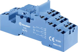 Finder 94.P3 Reléfoglalat Alkalmas a következő sorozatokhoz: Finder 55-ös sorozat, Finder 86-os soro