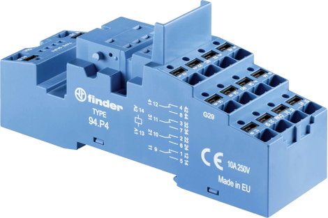 Finder 94.P4 Reléfoglalat Alkalmas a következő sorozatokhoz: Finder 55-ös sorozat, Finder 86-os soro