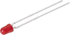 Vishay TLUR 4401 LED kivezetéssel Piros Kerek 3 mm 32 mcd 60 ° 20 mA 2 V