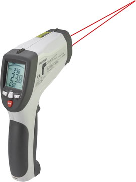 USB-s infra hőmérő, pirométer, távhőmérő kettős célzólézerrel 50:1 optika -50...+2200 °C Voltcraft I