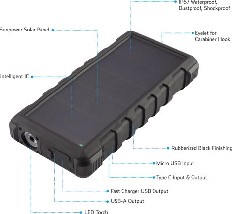 Napelemes powerbank 24000 mAh Voltcraft SL-240 VC-8310170 11. kép