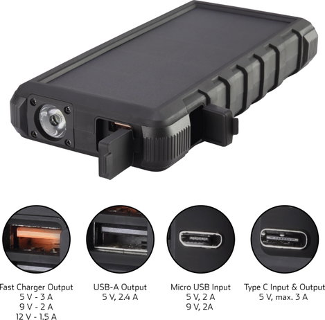 Napelemes powerbank 24000 mAh Voltcraft SL-240 VC-8310170 12. kép