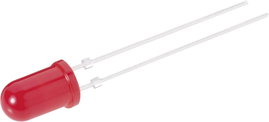 LED szórt 5mm piros Vishay TLUR5400